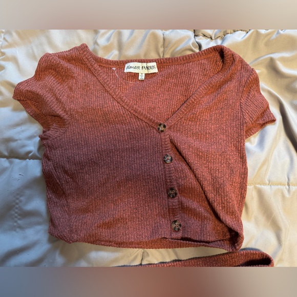 NWOT Skirt and crop top set. Ribbed with buttons. - Picture 4 of 6